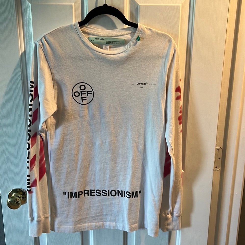 Diag Stencil Off-White Long Sleeve T-shirt
